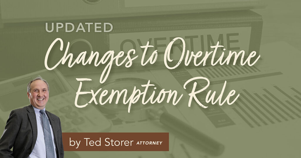 Changes to Overtime Exemption Rule